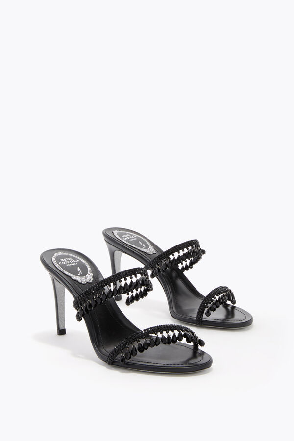 jeweled chandelier black mule 80 rene caovilla