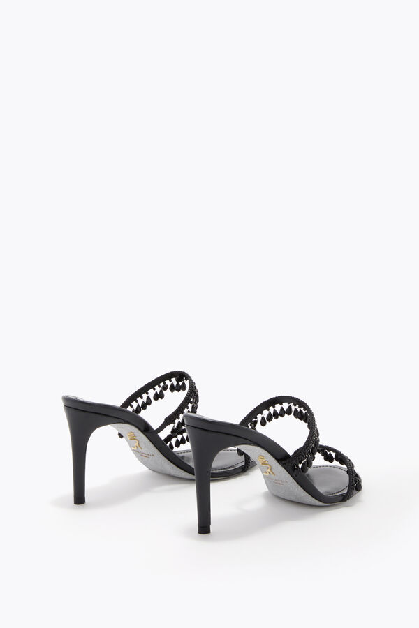 jeweled chandelier black mule 80 rene caovilla