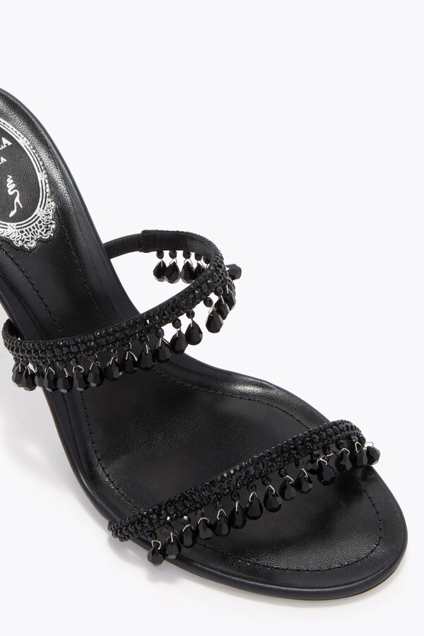 jeweled chandelier black mule 80 rene caovilla