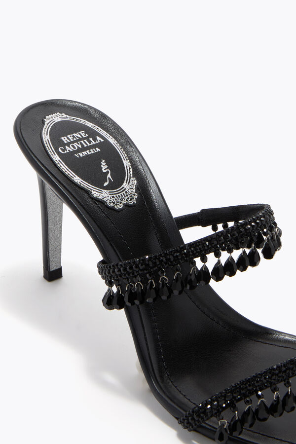 jeweled chandelier black mule 80 rene caovilla