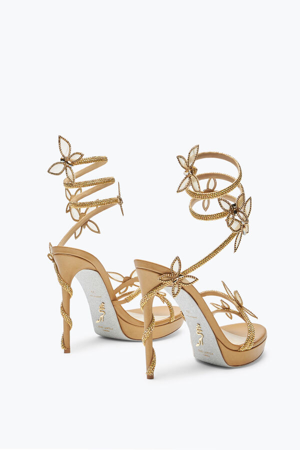 jeweled margot gold platform sandal with butterflies 120 rene caovilla