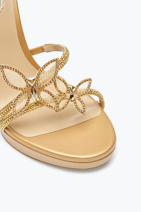 jeweled margot gold platform sandal with butterflies 120 rene caovilla