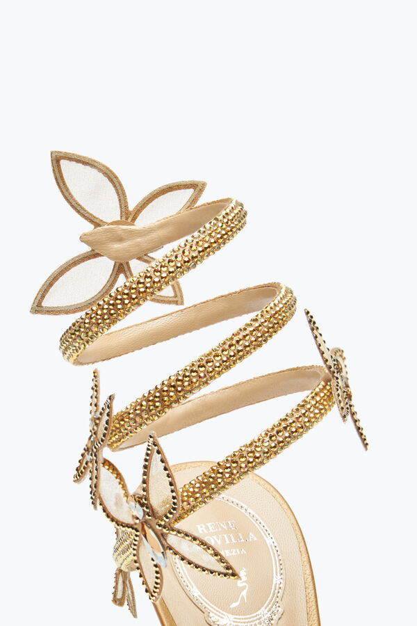 jeweled margot gold platform sandal with butterflies 120 rene caovilla