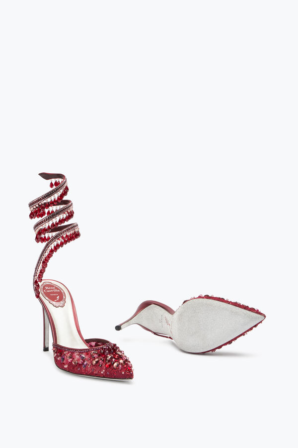 jeweled chandelier crystal ruby red pump 100 rene caovilla