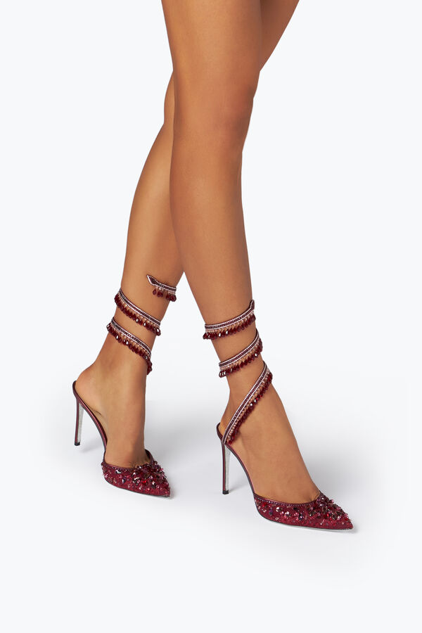 jeweled chandelier crystal ruby red pump 100 rene caovilla