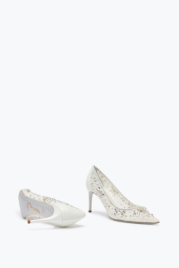 jeweled cinderella crystal white pump 80 rene caovilla