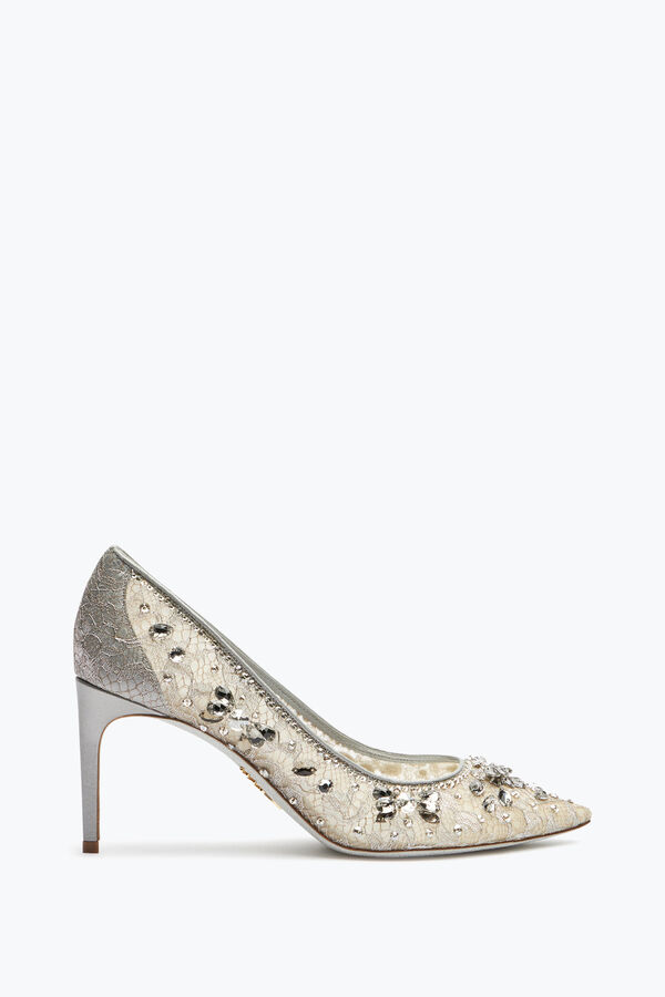 jeweled cinderella silver pump 80 rene caovilla