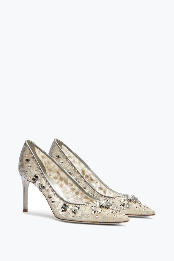 jeweled cinderella silver pump 80 rene caovilla