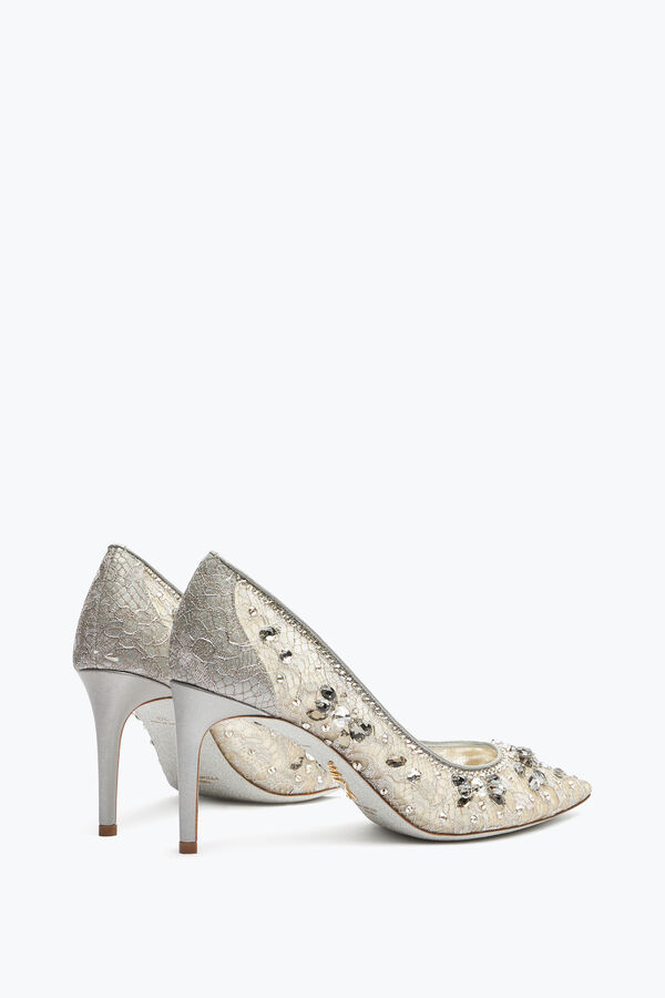 jeweled cinderella silver pump 80 rene caovilla