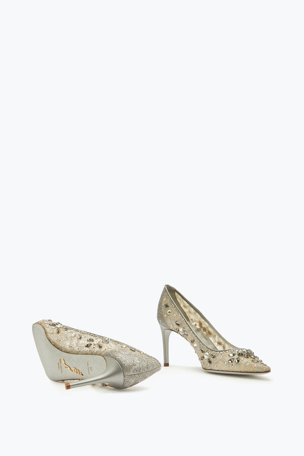 jeweled cinderella silver pump 80 rene caovilla