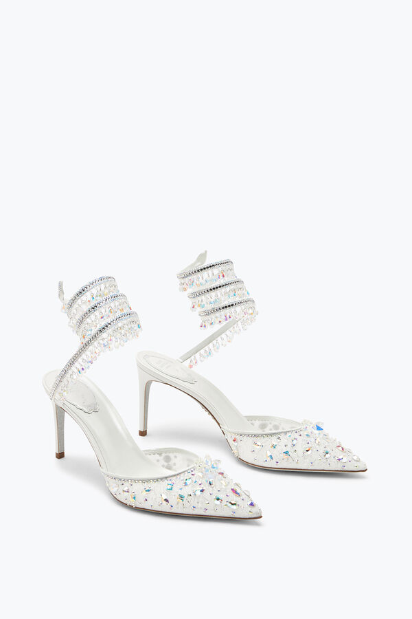 jeweled chandelier white pump 80 rene caovilla