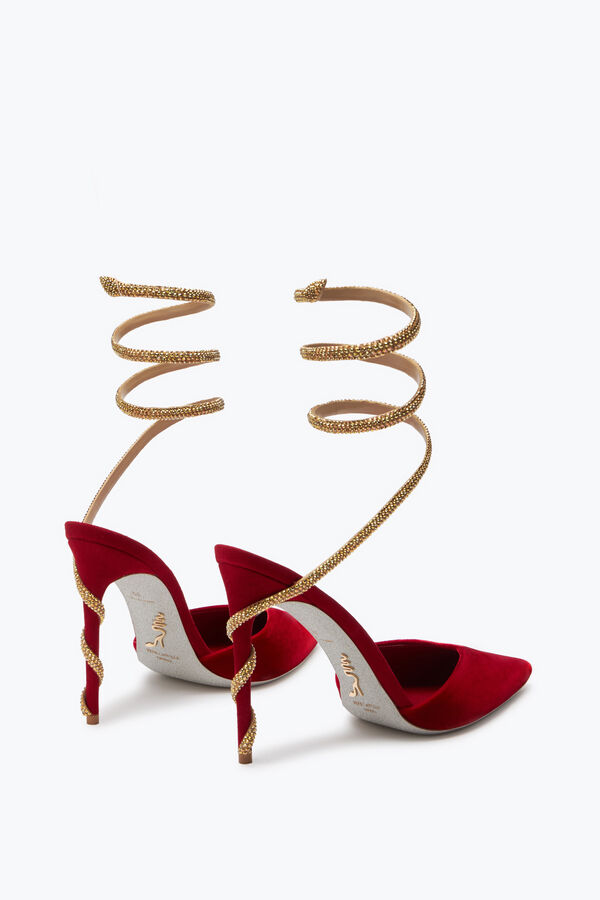 jeweled margot red and gold pump 105 rene caovilla