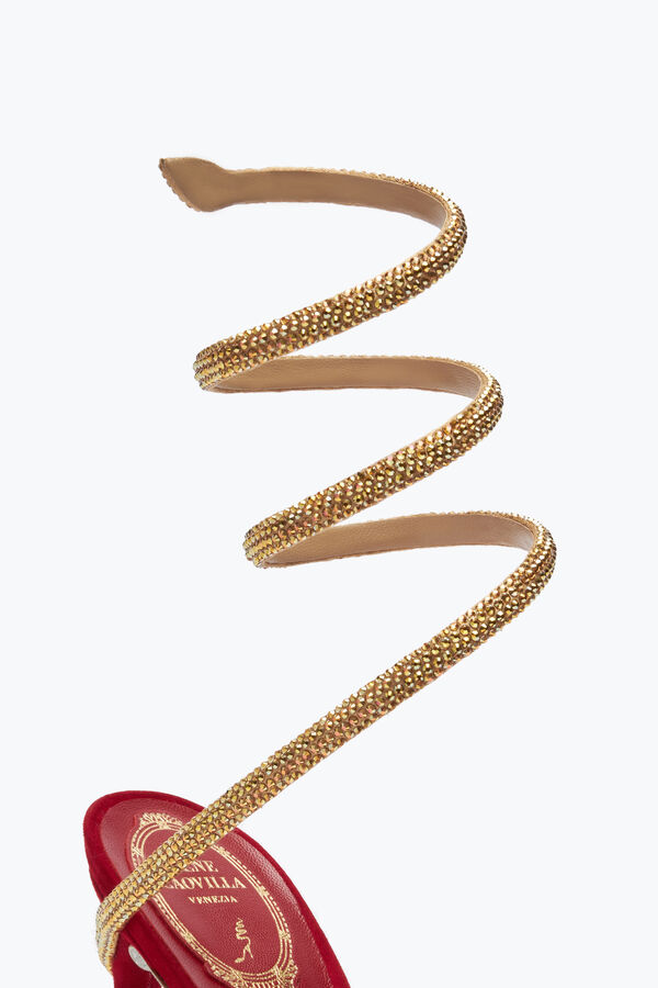 jeweled margot red and gold pump 105 rene caovilla