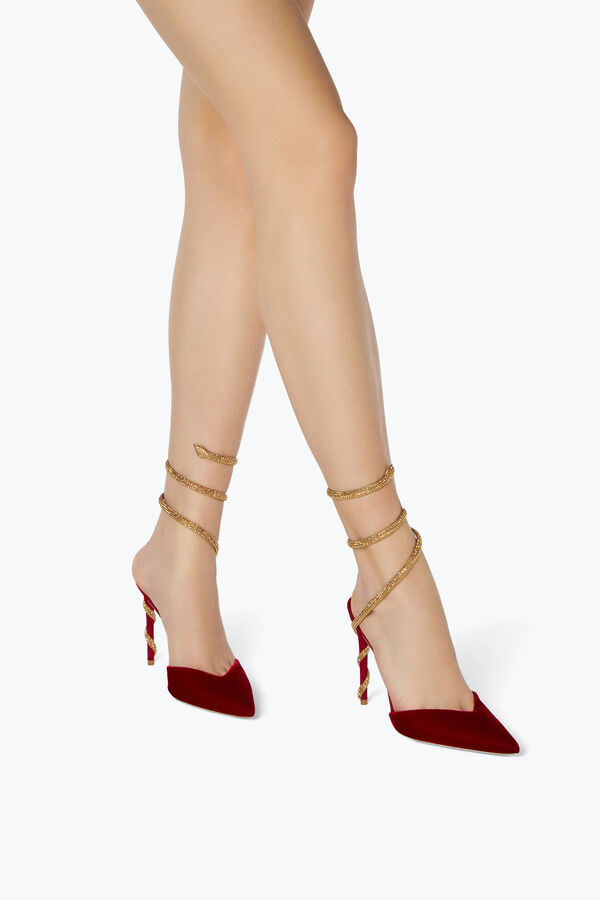 jeweled margot red and gold pump 105 rene caovilla