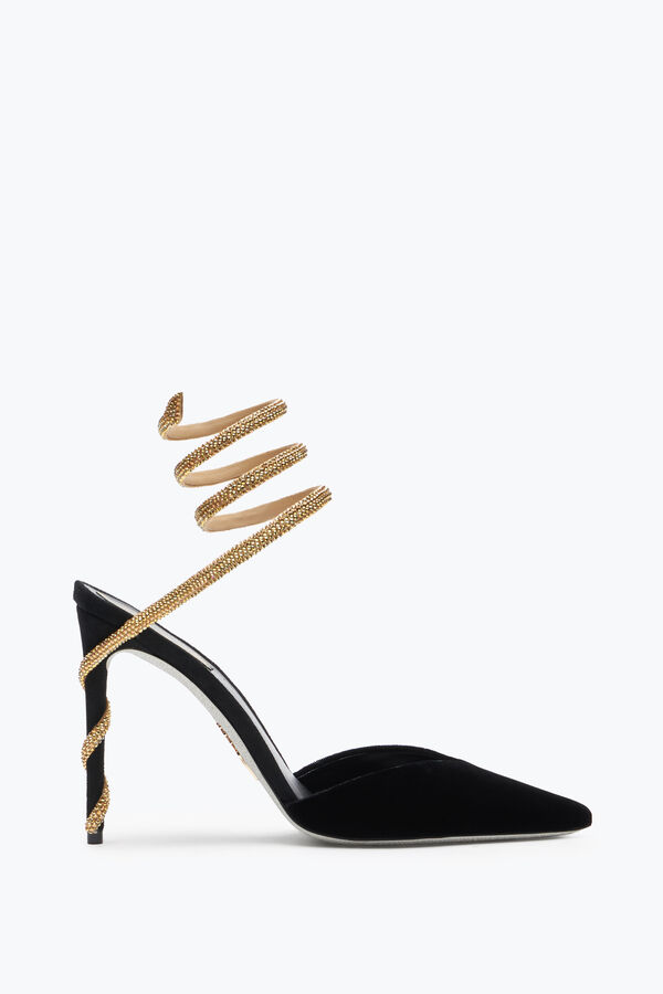 jeweled margot black and gold pump 105 rene caovilla