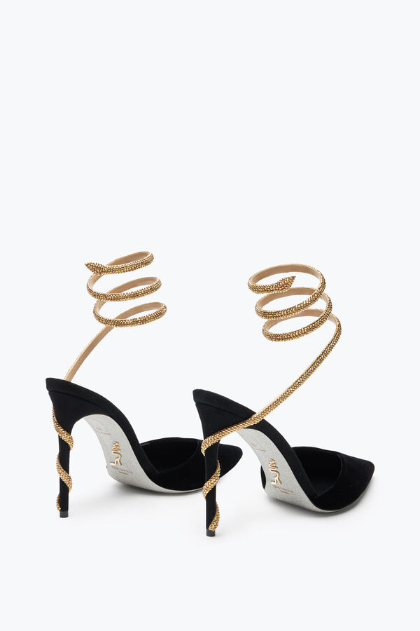 jeweled margot black and gold pump 105 rene caovilla