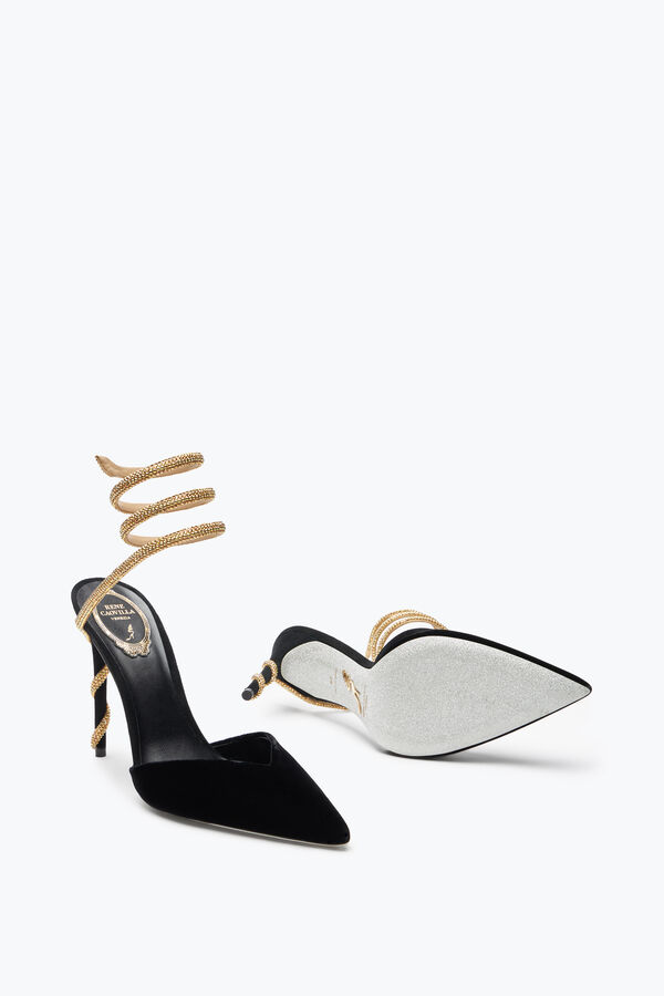 jeweled margot black and gold pump 105 rene caovilla