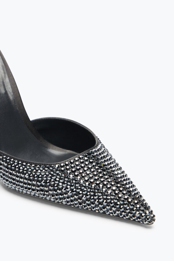 jeweled cleo anthracite pump with crystals 105 rene caovilla