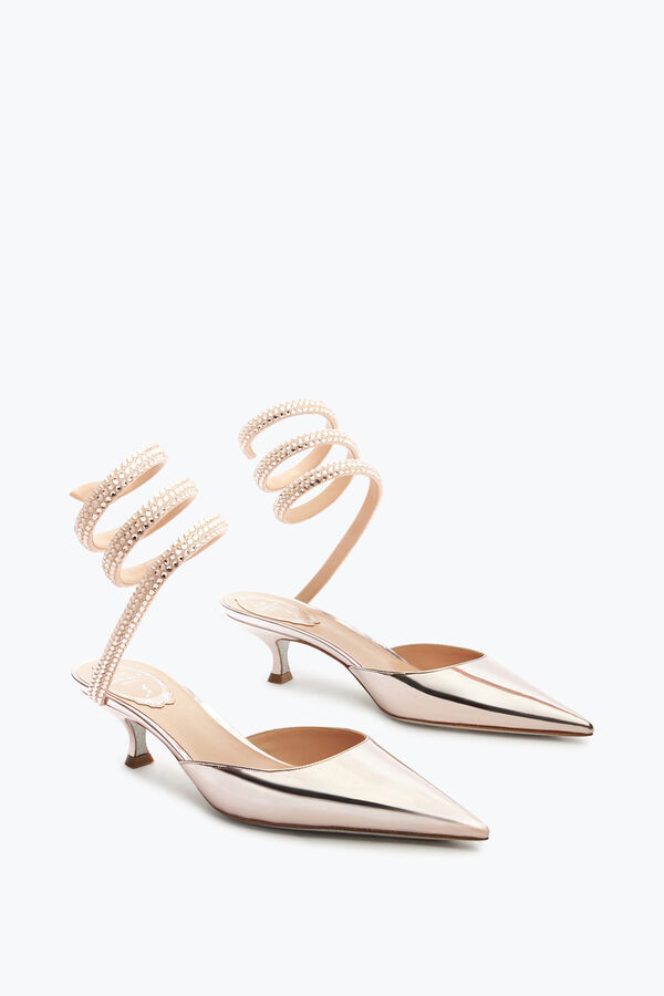 jeweled cleo rose gold pump with crystals 50 rene caovilla