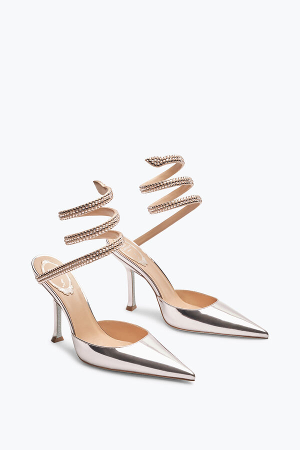 jeweled cleo powder pink pump with crystals 105 rene caovilla