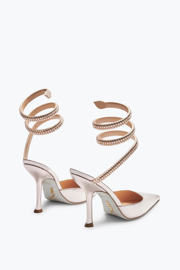 jeweled cleo powder pink pump with crystals 105 rene caovilla