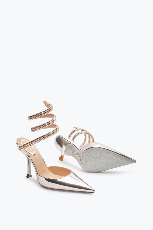 jeweled cleo powder pink pump with crystals 105 rene caovilla