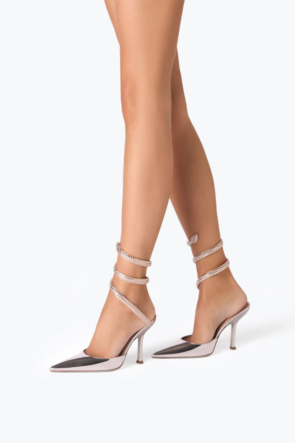 jeweled cleo powder pink pump with crystals 105 rene caovilla