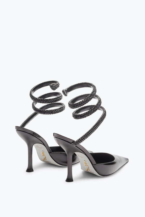 jeweled cleo black pump with crystals 105 rene caovilla