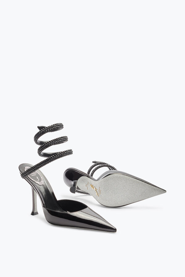 jeweled cleo black pump with crystals 105 rene caovilla