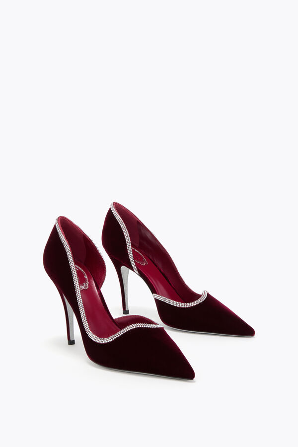 jeweled onda burgundy velvet pump 100 rene caovilla
