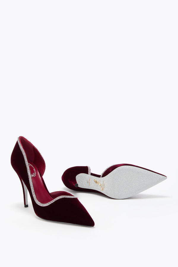 jeweled onda burgundy velvet pump 100 rene caovilla