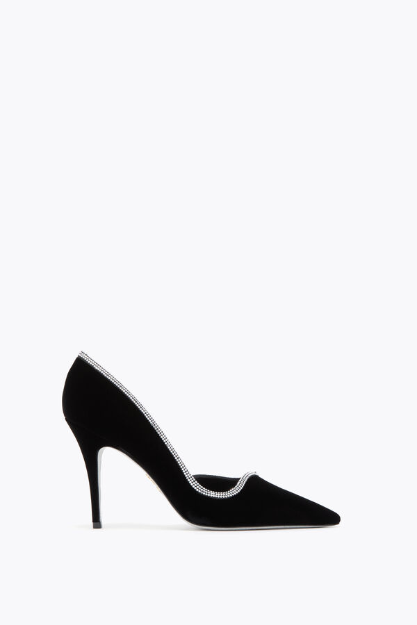 jeweled onda black velvet pump 100 rene caovilla