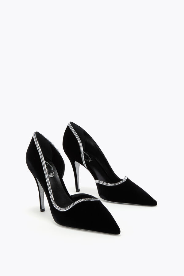 jeweled onda black velvet pump 100 rene caovilla
