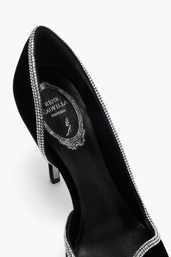 jeweled onda black velvet pump 100 rene caovilla
