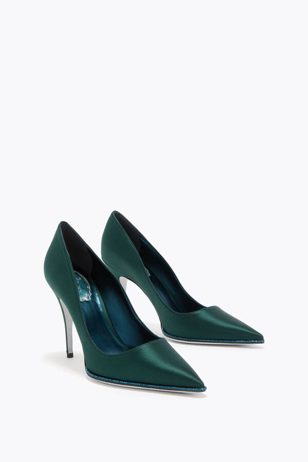 jeweled taylor teal pump 100 rene caovilla