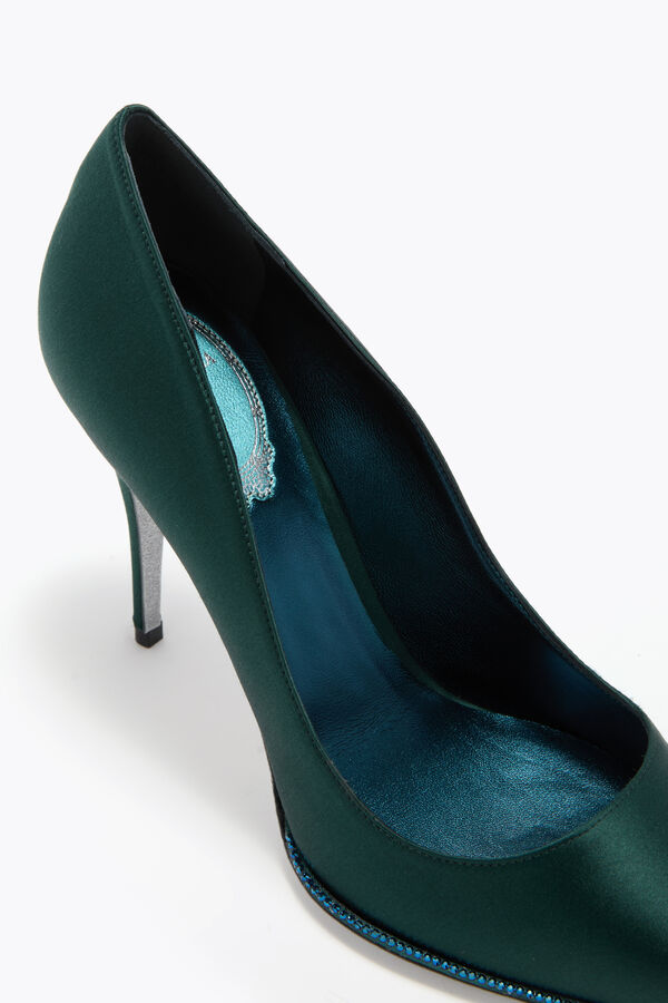 jeweled taylor teal pump 100 rene caovilla
