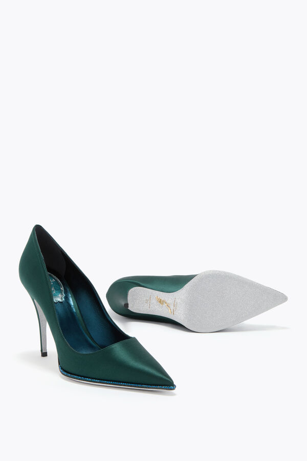 jeweled taylor teal pump 100 rene caovilla