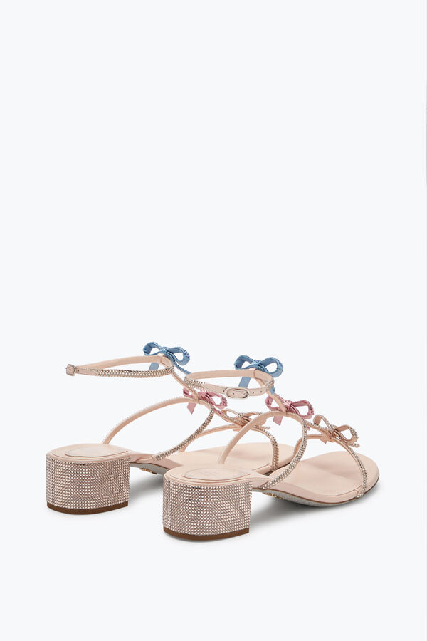 jeweled caterina peach sandal with multicolor crystals 40 rene caovilla