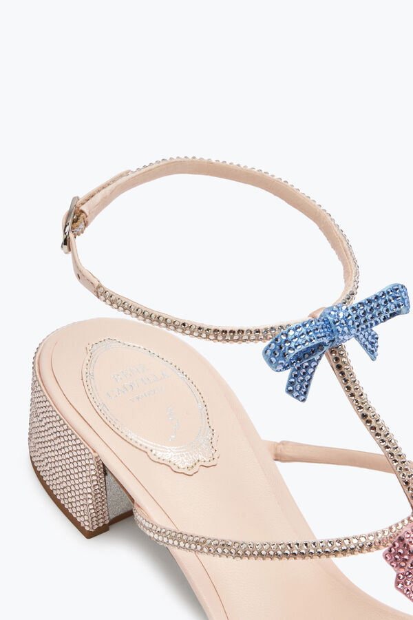 jeweled caterina peach sandal with multicolor crystals 40 rene caovilla