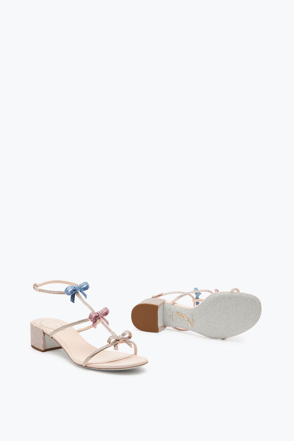 jeweled caterina peach sandal with multicolor crystals 40 rene caovilla