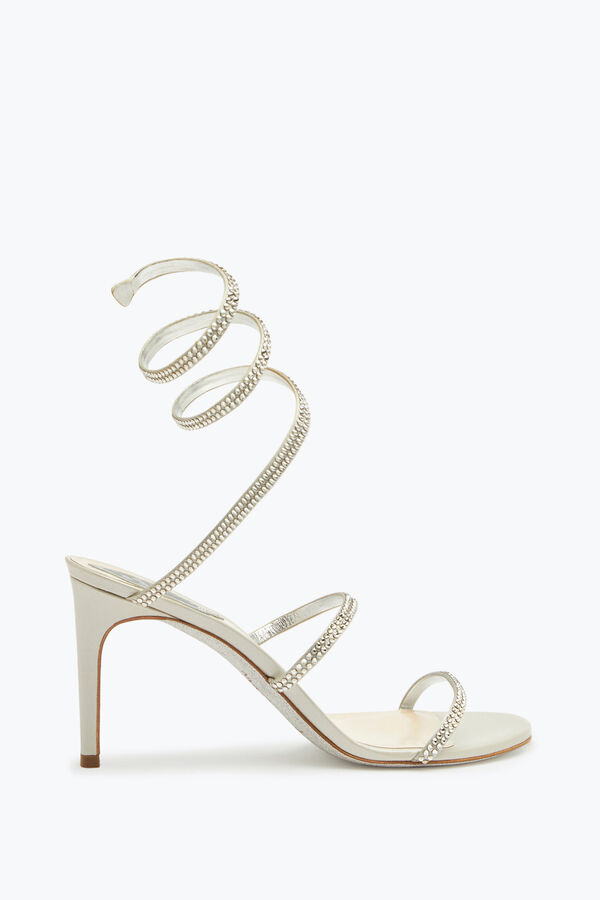 jeweled cleo grey sandal 80 rene caovilla
