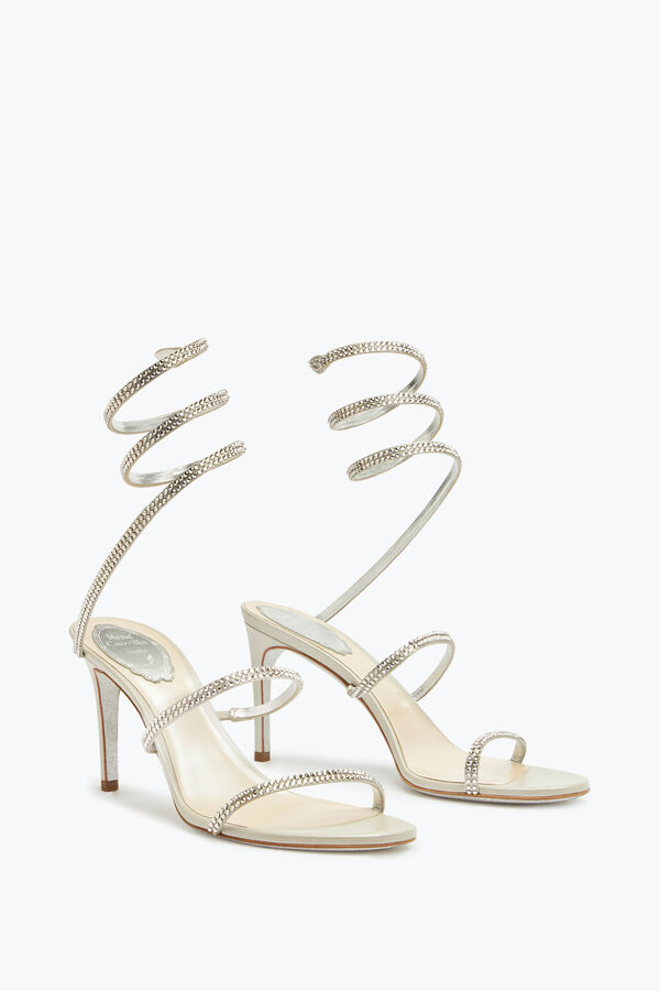 jeweled cleo grey sandal 80 rene caovilla