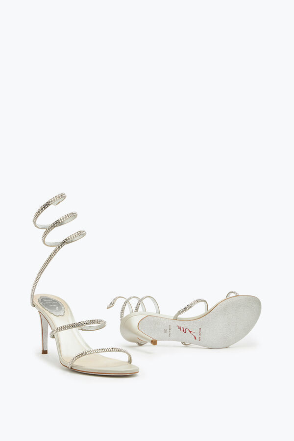 jeweled cleo grey sandal 80 rene caovilla