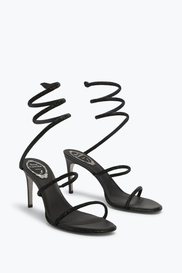 jeweled cleo black sandal 80 rene caovilla