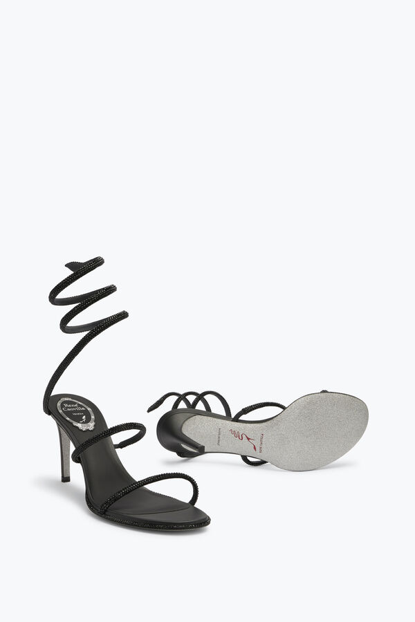 jeweled cleo black sandal 80 rene caovilla