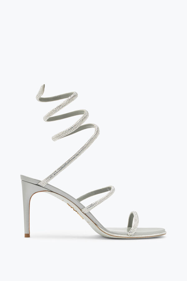 jeweled cleo silver sandal 80 rene caovilla