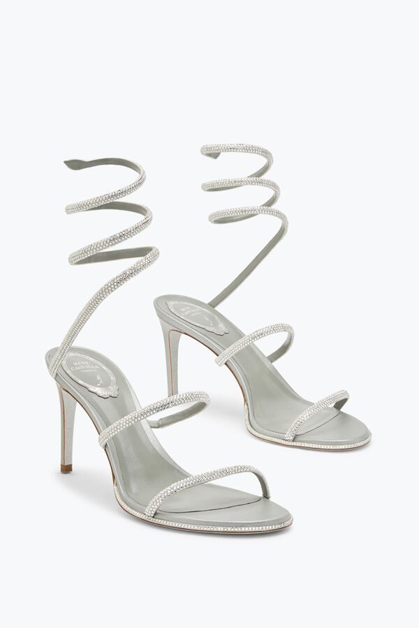 jeweled cleo silver sandal 80 rene caovilla