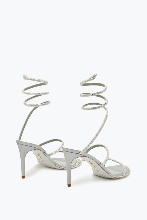 jeweled cleo silver sandal 80 rene caovilla