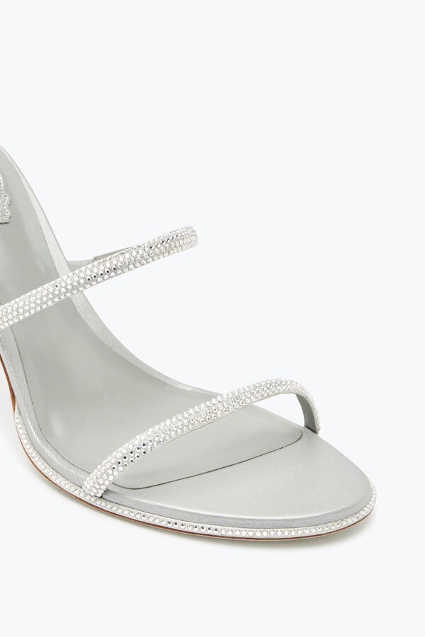 jeweled cleo silver sandal 80 rene caovilla