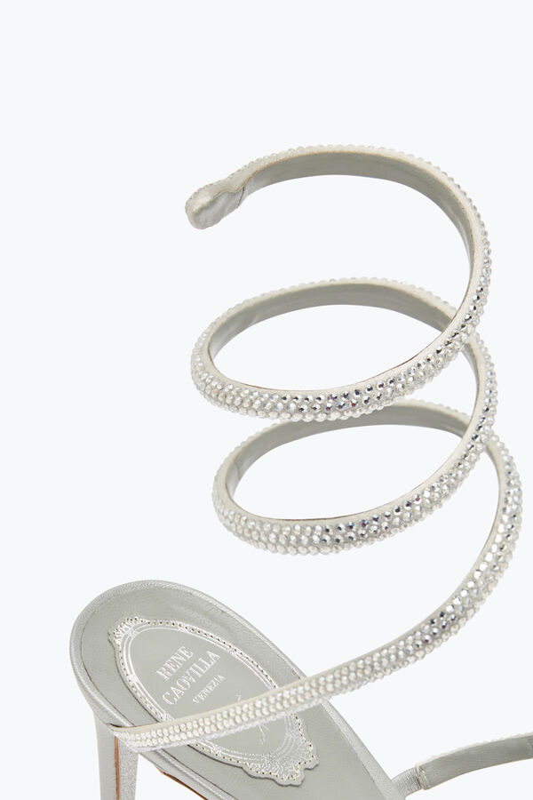 jeweled cleo silver sandal 80 rene caovilla